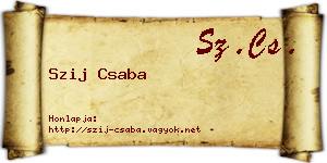 Szij Csaba névjegykártya