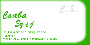 csaba szij business card